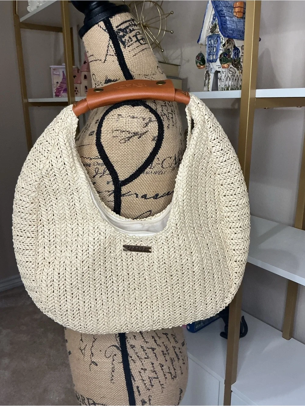 Raffia Woven Hobo Bag by Kopari